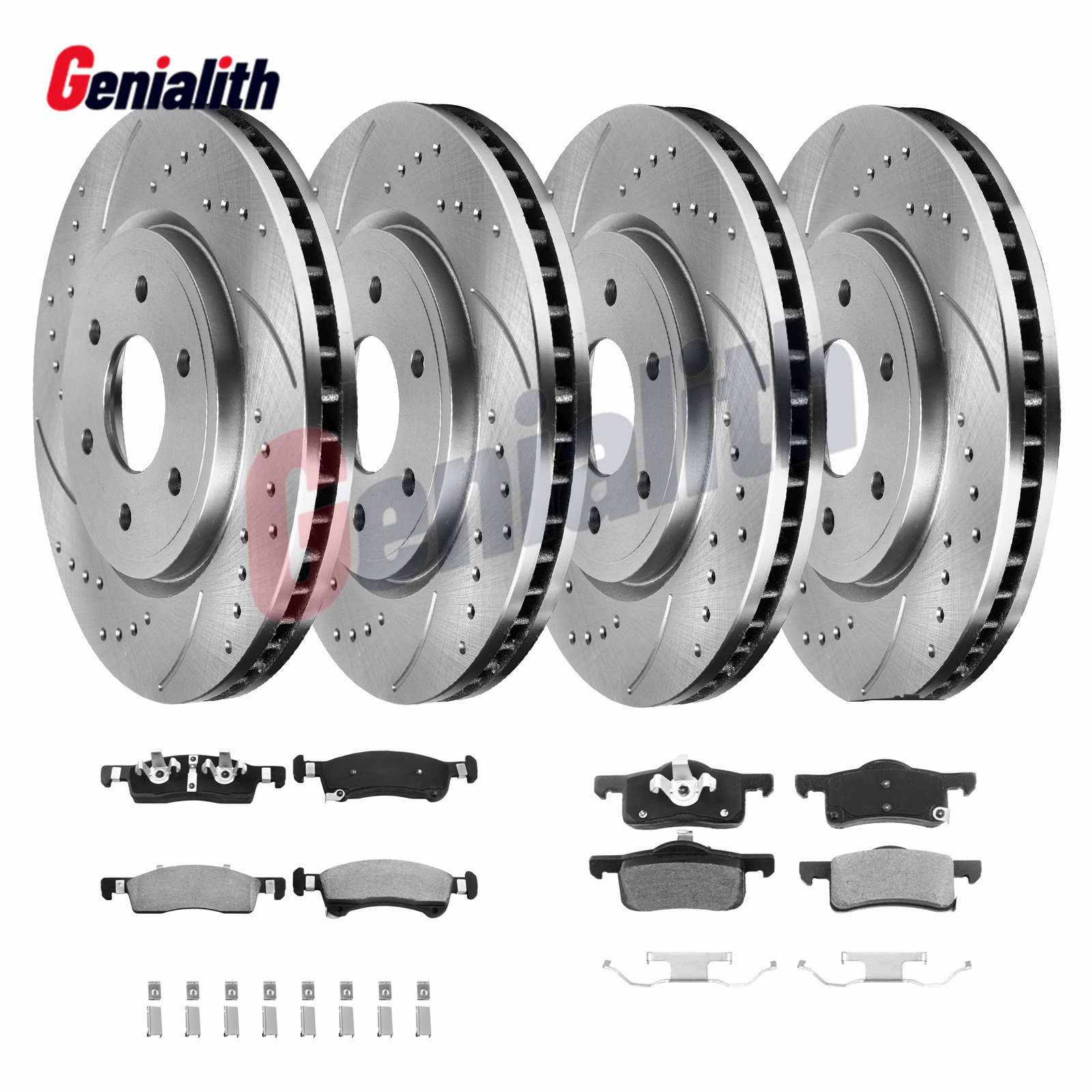Front & Rear Disc Rotors+Brake Pads Kits for 2003-2006 Ford Expedition Navigator