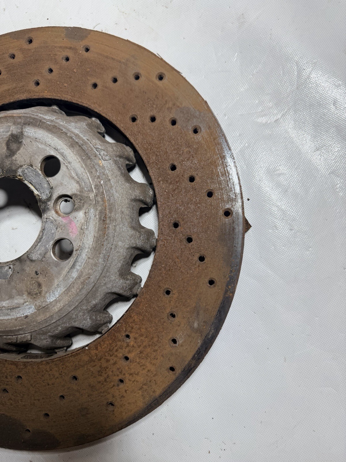 2022 BMW X6M DRIVER Left Rear Disc Brake Rotor Used Drilled OEM