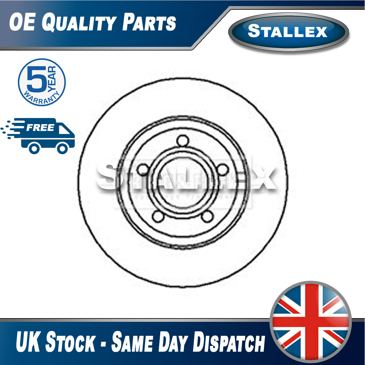 Fits Audi A4 1994-1997 1.6 1.9 TDi 1x Brake Disc Front Stallex 8D0615301A