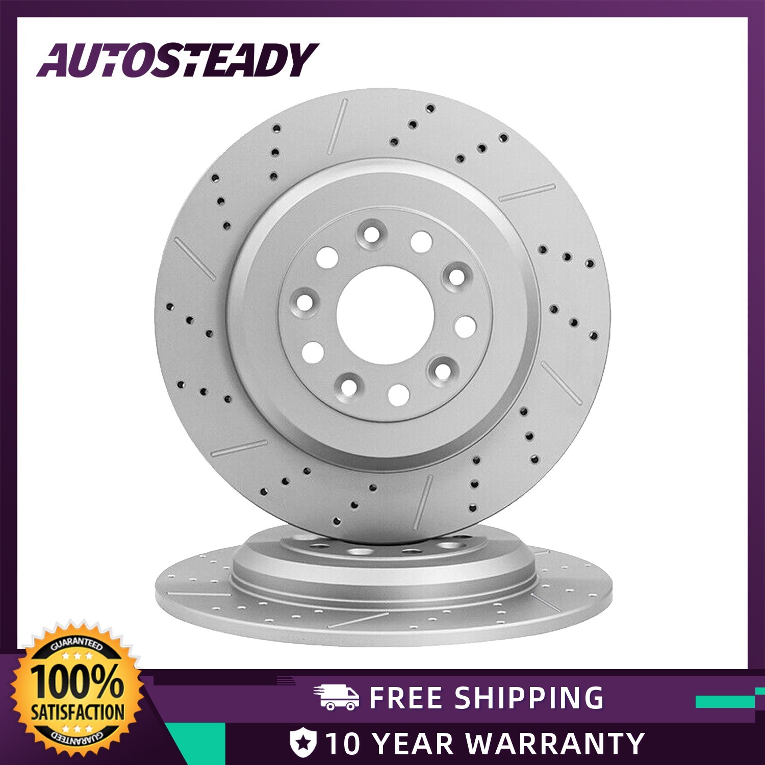 Rear Solid Brake Rotors for Ford Explorer Edge Lincoln MKS MKT Mercury Sable