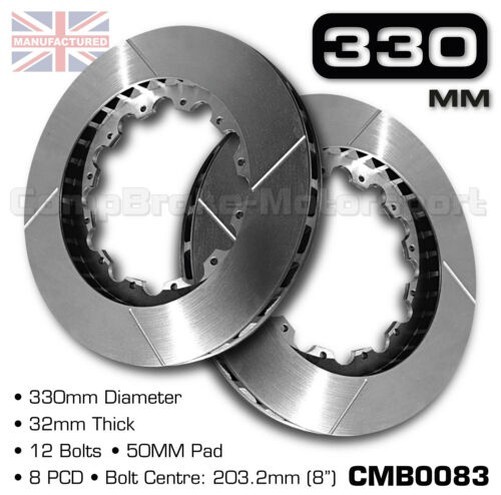 BRAKE DISC / ROTOR 330MM X 32MM 12 BOLT (50MM PAD) 8″ PCD – PAIR CMB0083