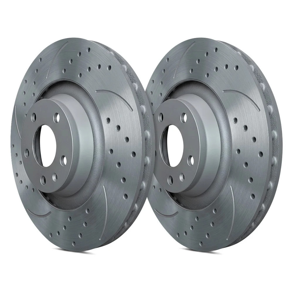 For Chevy Camaro 98-02 Double Drilled & Slotted 1-Piece Front Brake Rotors