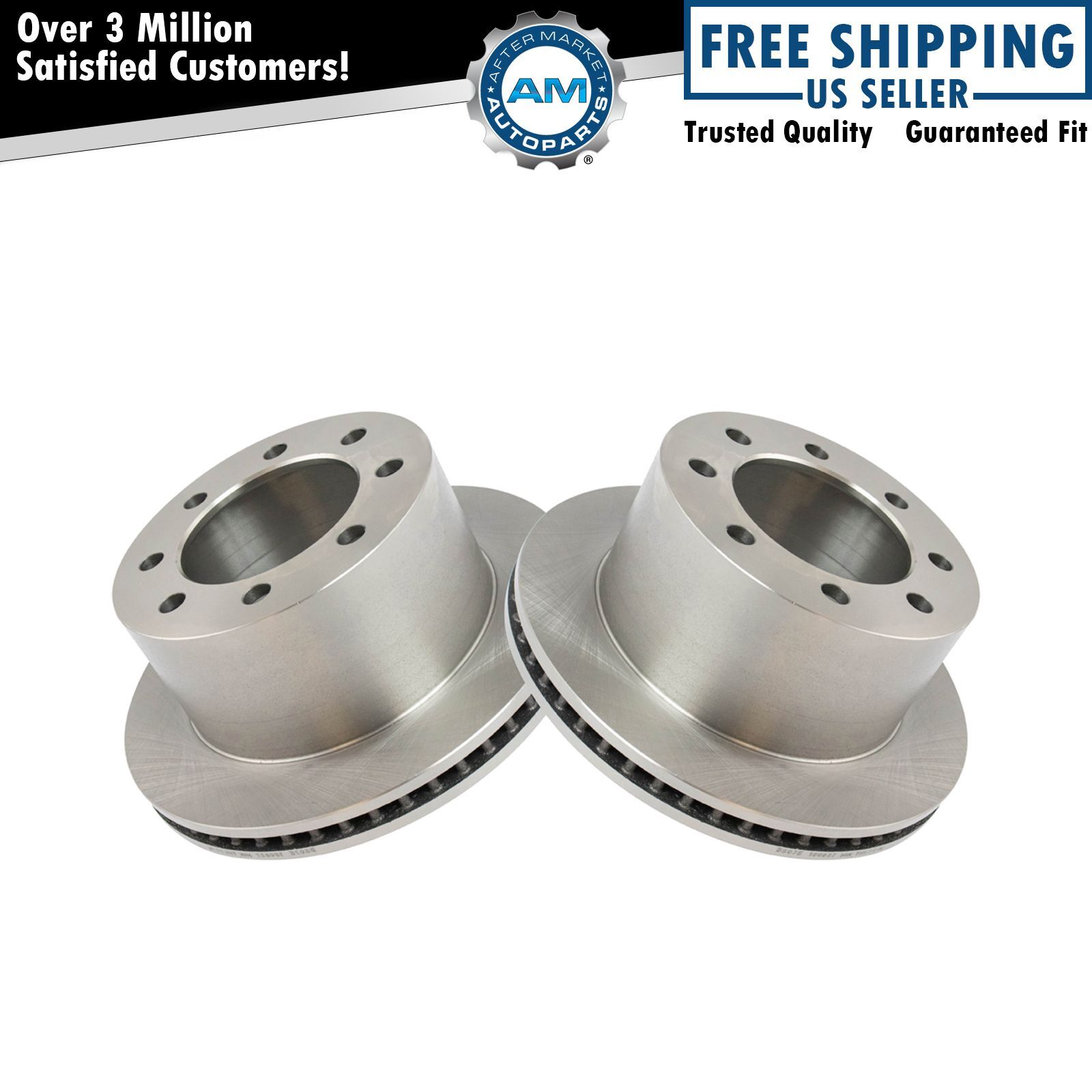 8 Lug Rear Brake Rotor Pair Kit for 03-10 Express Savana Van 3500 DRW