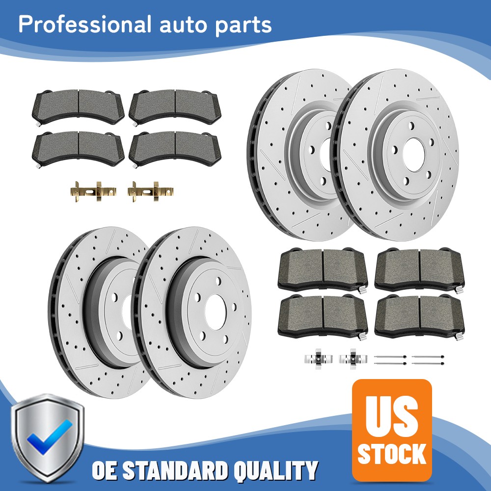 Vented Front Rear Disc Rotors Ceramic Brake Pads For Jeep Grand Cherokee Durango
