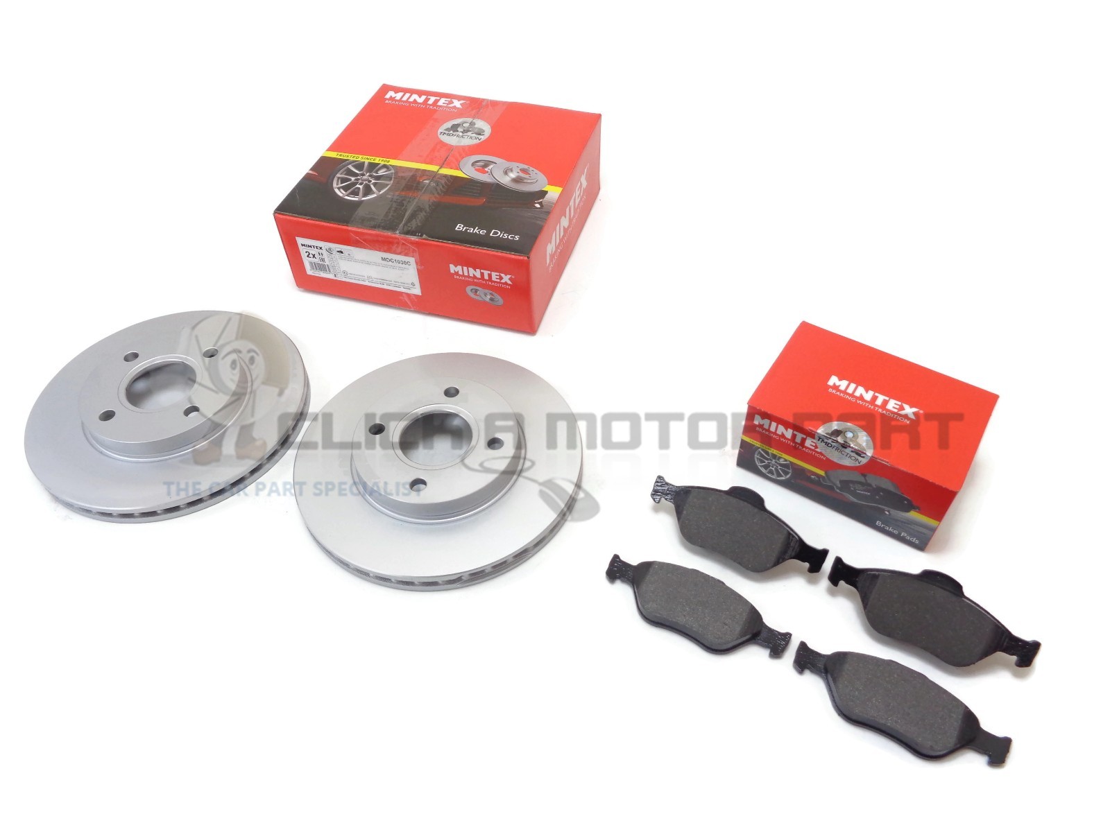FORD FIESTA MK6 2002-2007 FRONT 2 MINTEX BRAKE DISCS & PADS SET