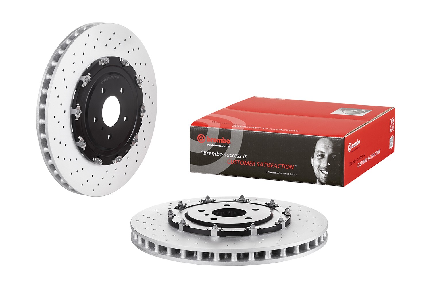 Brembo Front Drilled Floated PVT 390mm Disc Brake Rotor For Nissan GT-R ’12-’19