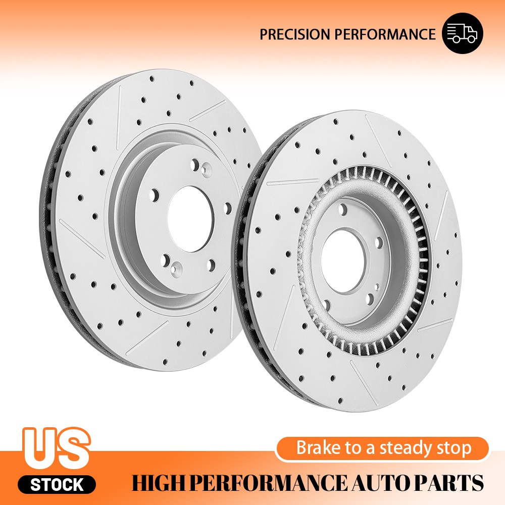 320mm Front Drilled & Slotted Brake Rotors for Kia Optima Sportage Sonata Tucson