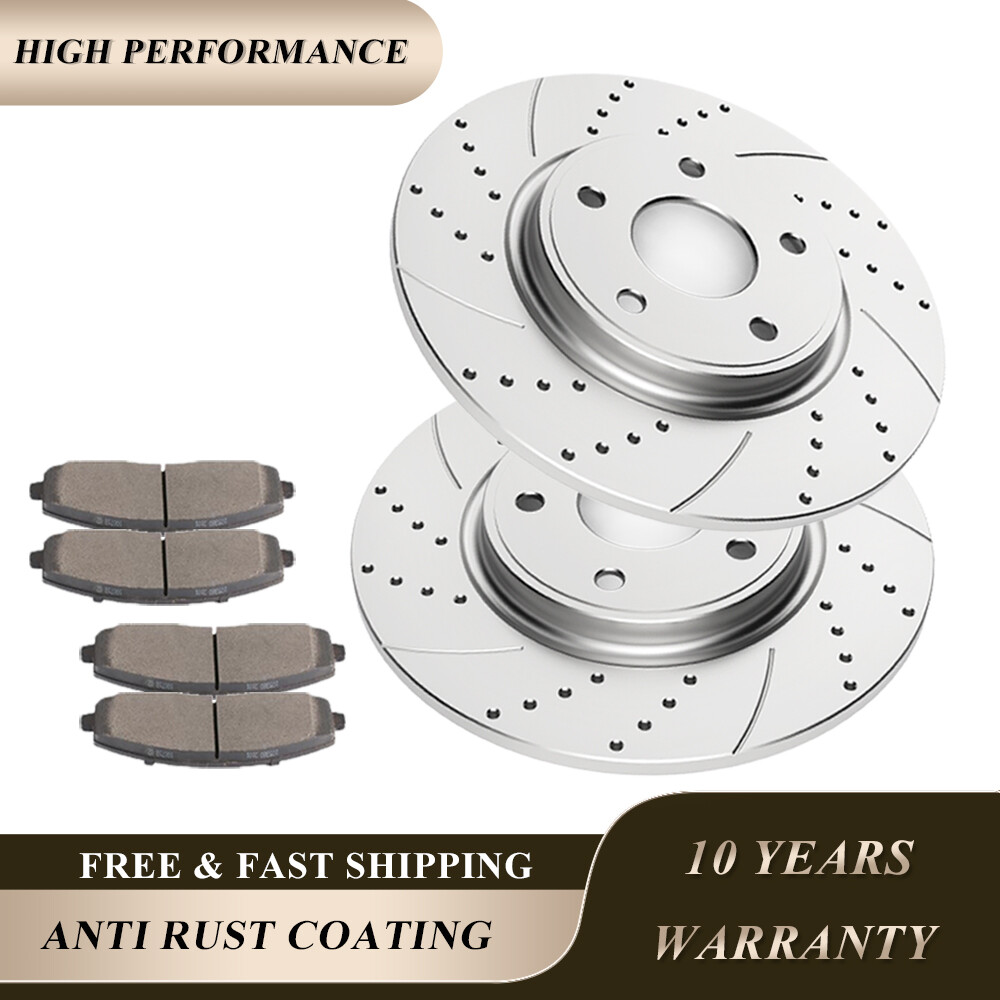 Rear Drilled Rotors Brake Pads for Town and Country Grand Caravan Journey Routan