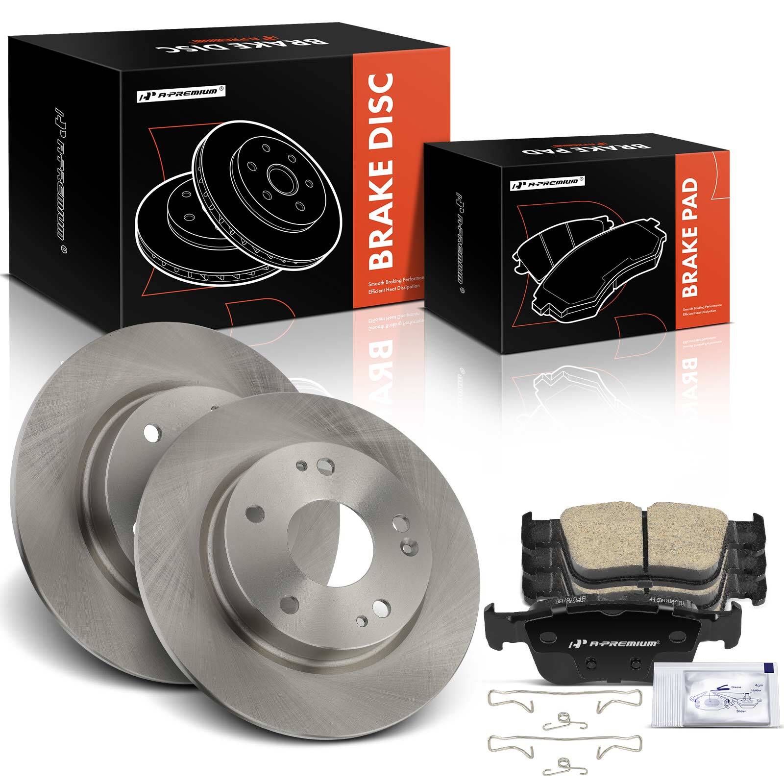 A-Premium Rear Disc Brake Rotors & Ceramic Pad for Honda Civic 16-17 19-20 22-23