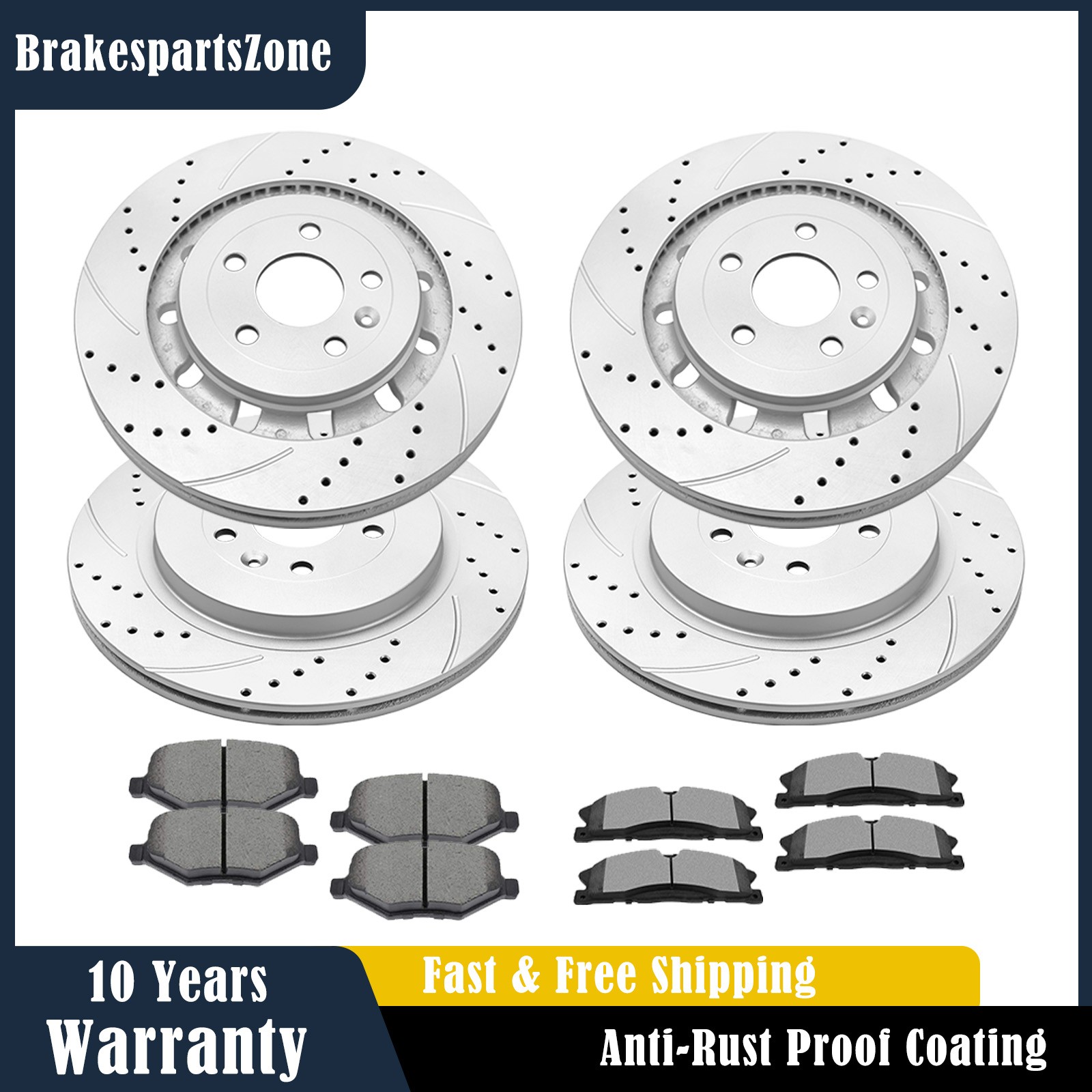 Front Rear Brake Rotors Pads fit for Ford Explorer 13-2019 Heavy Duty Brakes