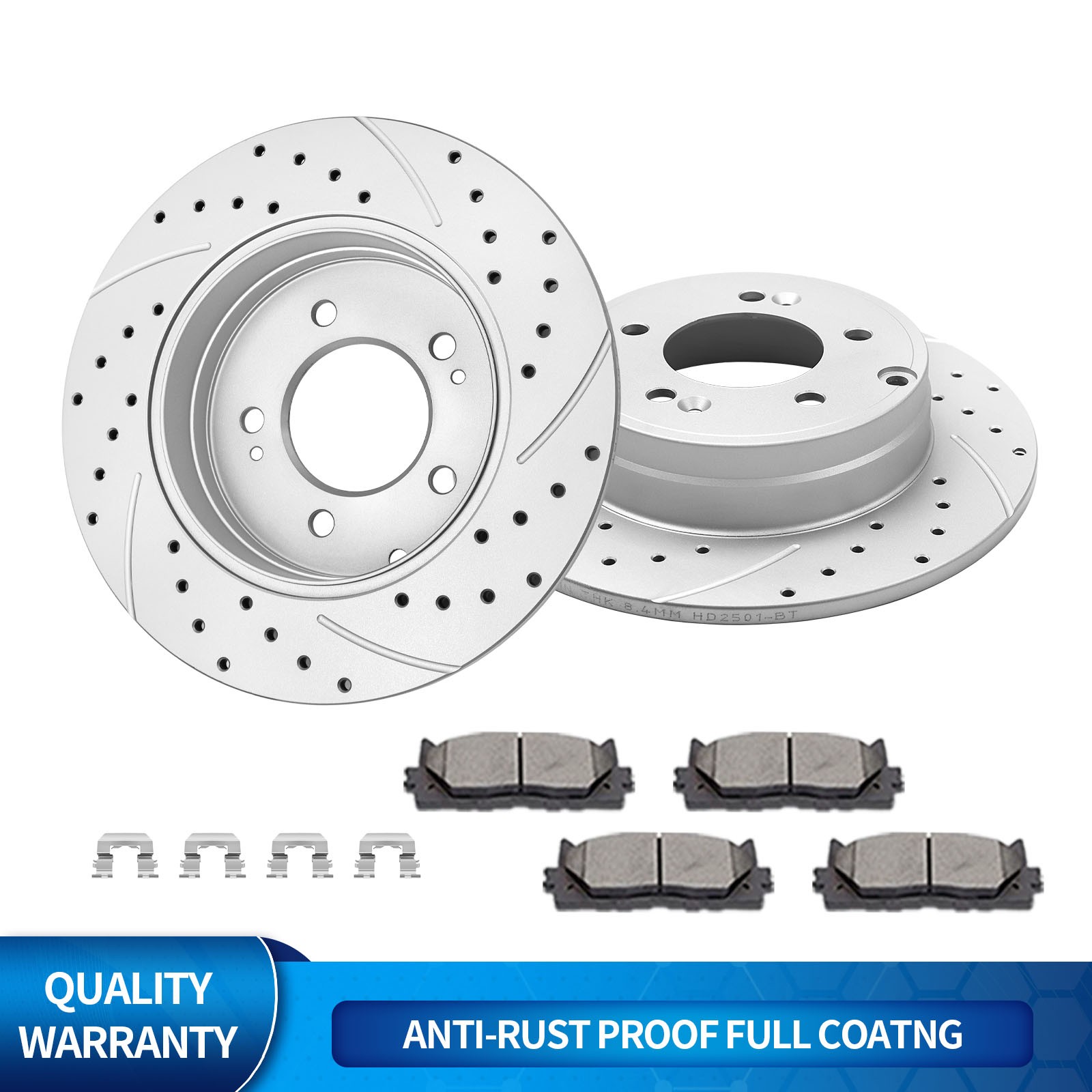 283mm Rear Brake Rotors Disc Pads Brakes Kit for Hyundai Sonata Azera Kia Optima