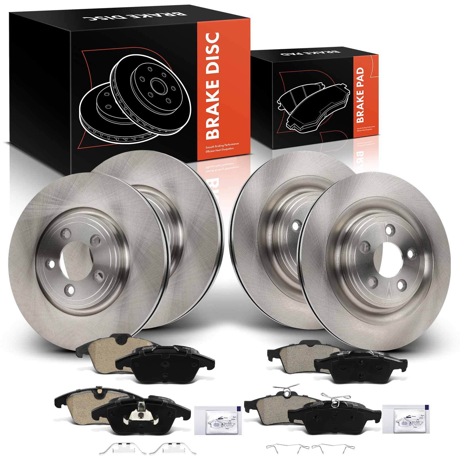 12x Disc Brake Rotors & Brake Pad for Jaguar S-Type XF 326 mm Front & Rear Side