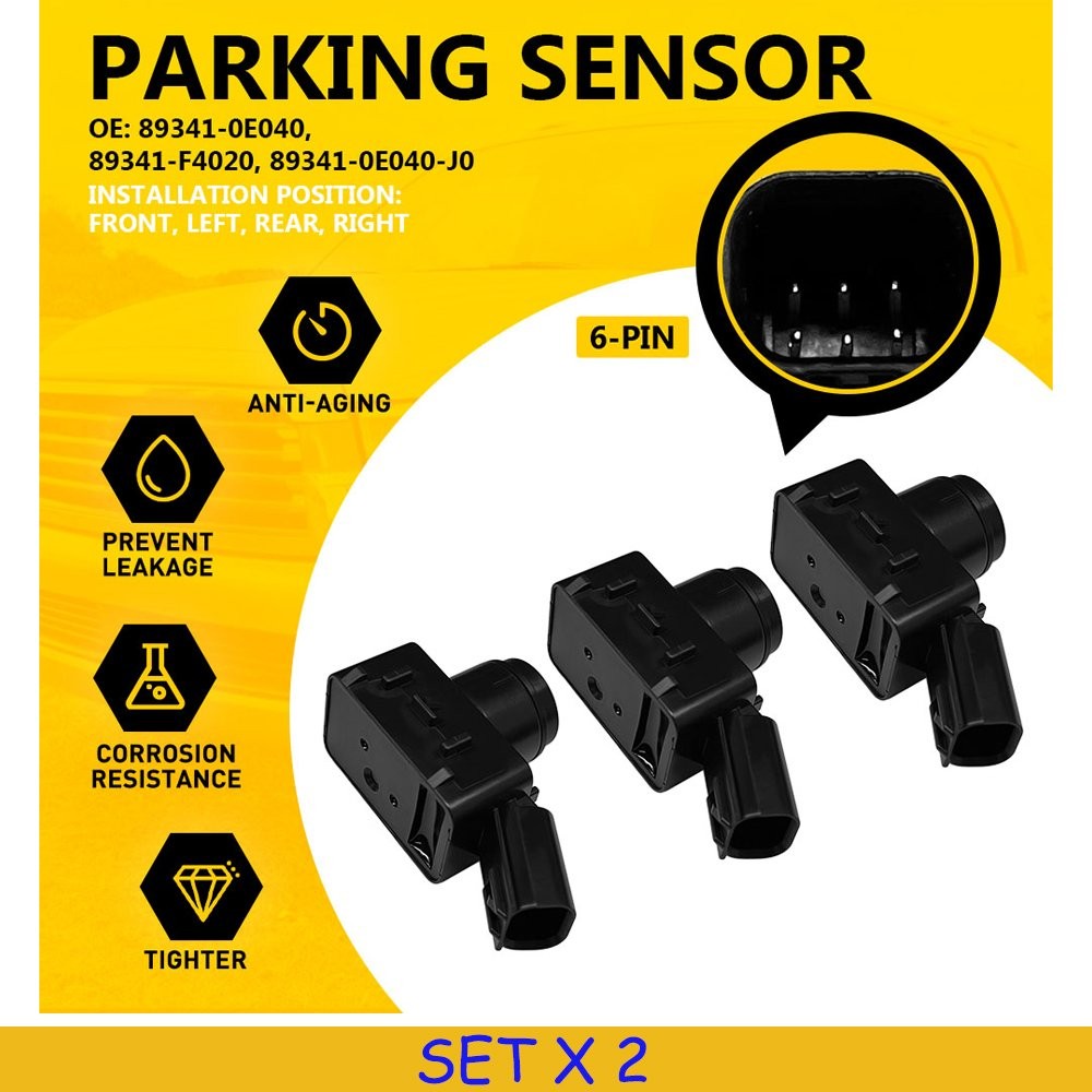 6PCS For 2021-2025 Toyota Sienna Front Rear Reverse Backup Parking Sensor 6Pin