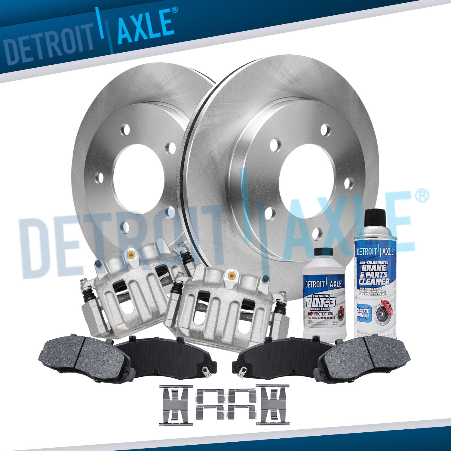4WD Front Disc Rotors & Calipers Ceramic Brake Pads for 1997 – 2003 Ford F-150