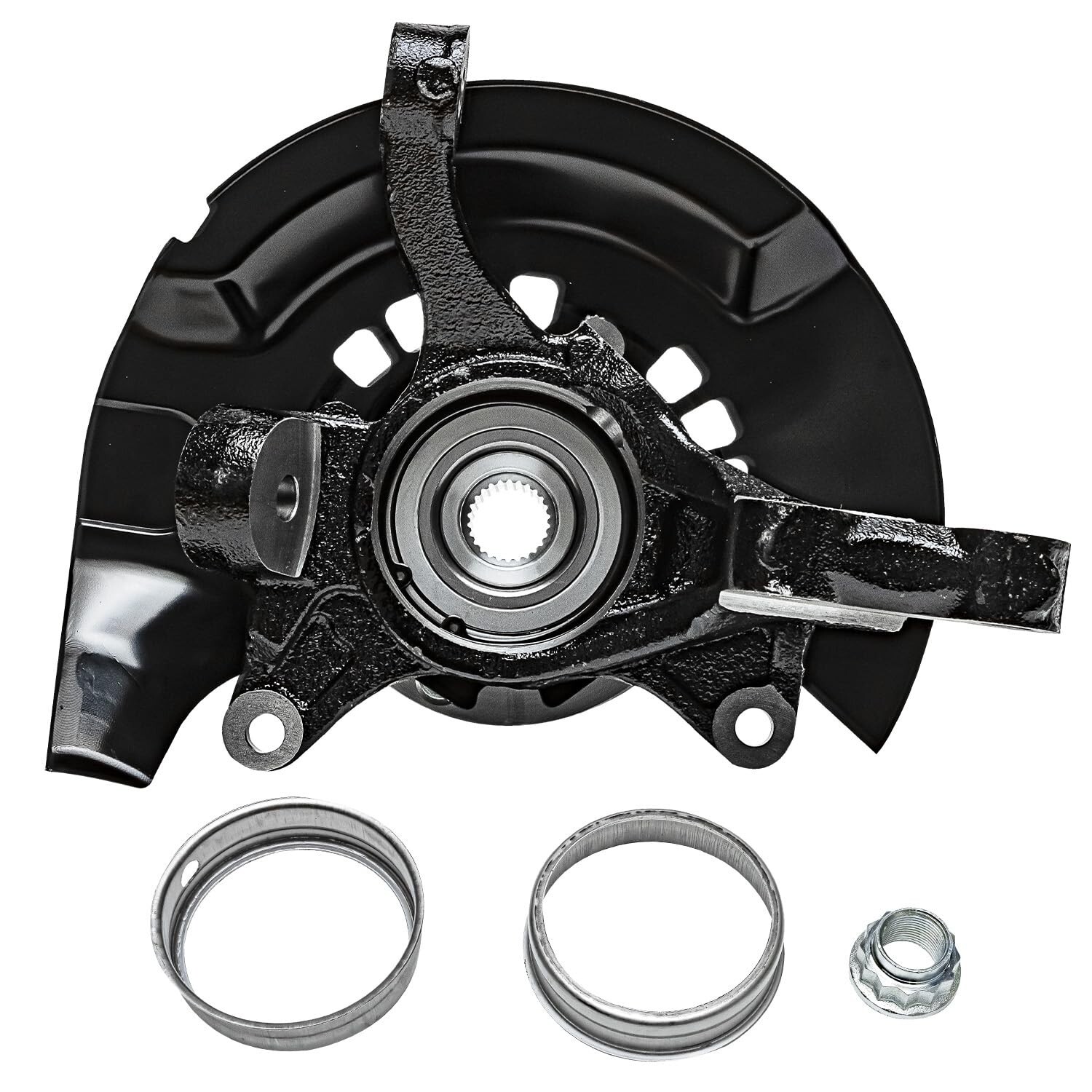 Front Steering Knuckles Hub Bearing Disc Rotors Brake Pads for Toyota Camry 2.4L