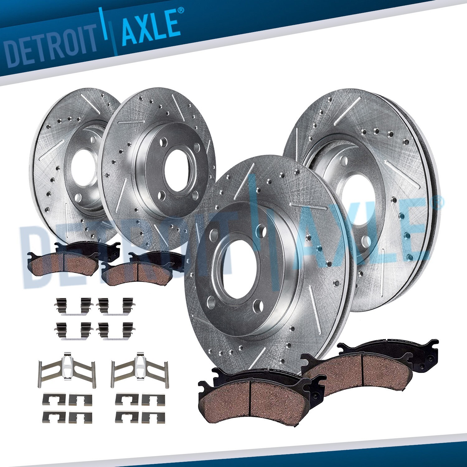 Front Rear Drilled Brake Rotors Ceramic Pads for 1998 – 2002 Honda Accord 2.3L