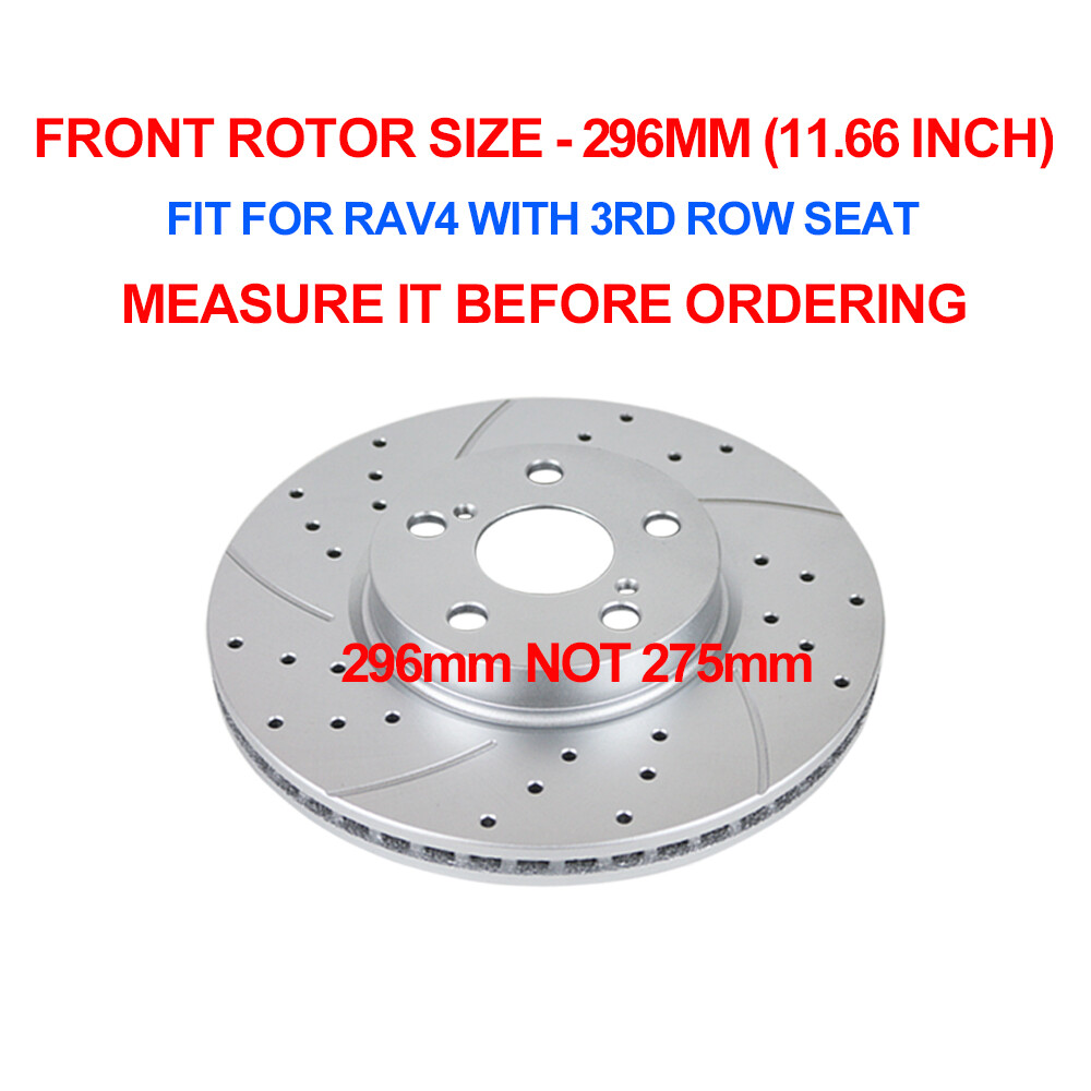 For 2006 – 2018 Toyota RAV4 296mm Front Rear Disc Rotors Brake + Pads Brakes Kit