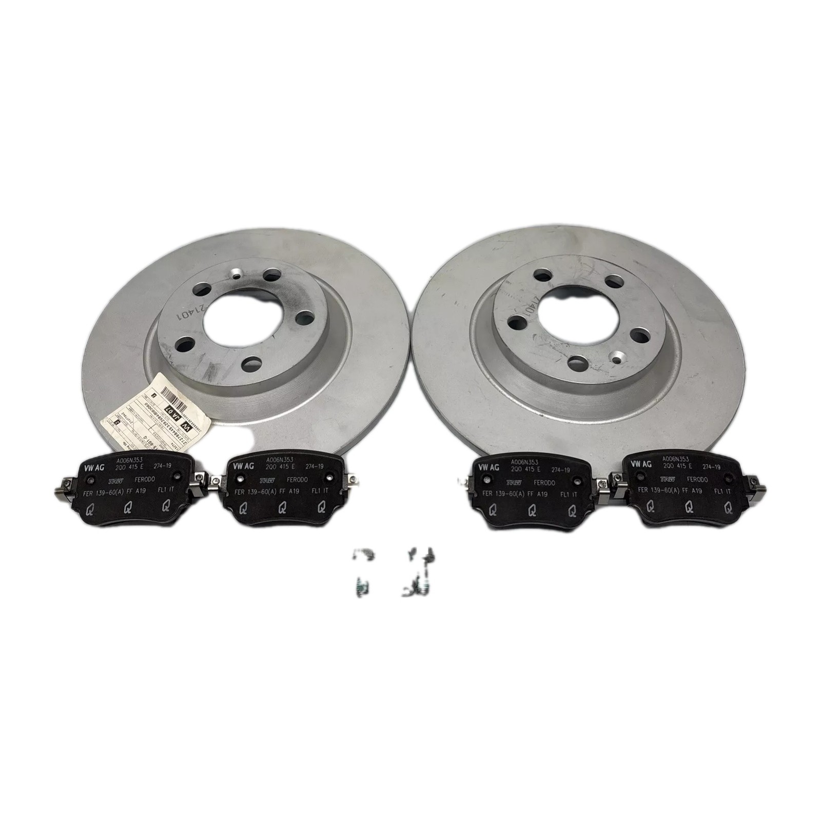 Polo GTI/Audi A1 2018-on Rear 272mm Brake Disc & Pad Set. 2Q0615601G Genuine