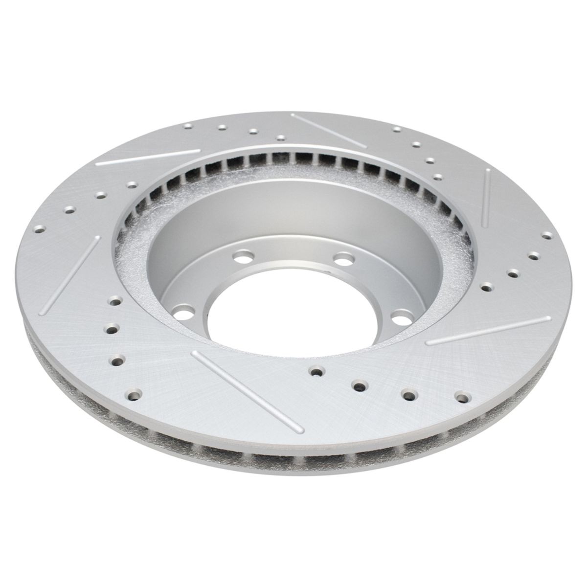 TRQ Front Posi Ceramic Pad & Performance Drilled Slotted Zinc Coated Rotor Kit