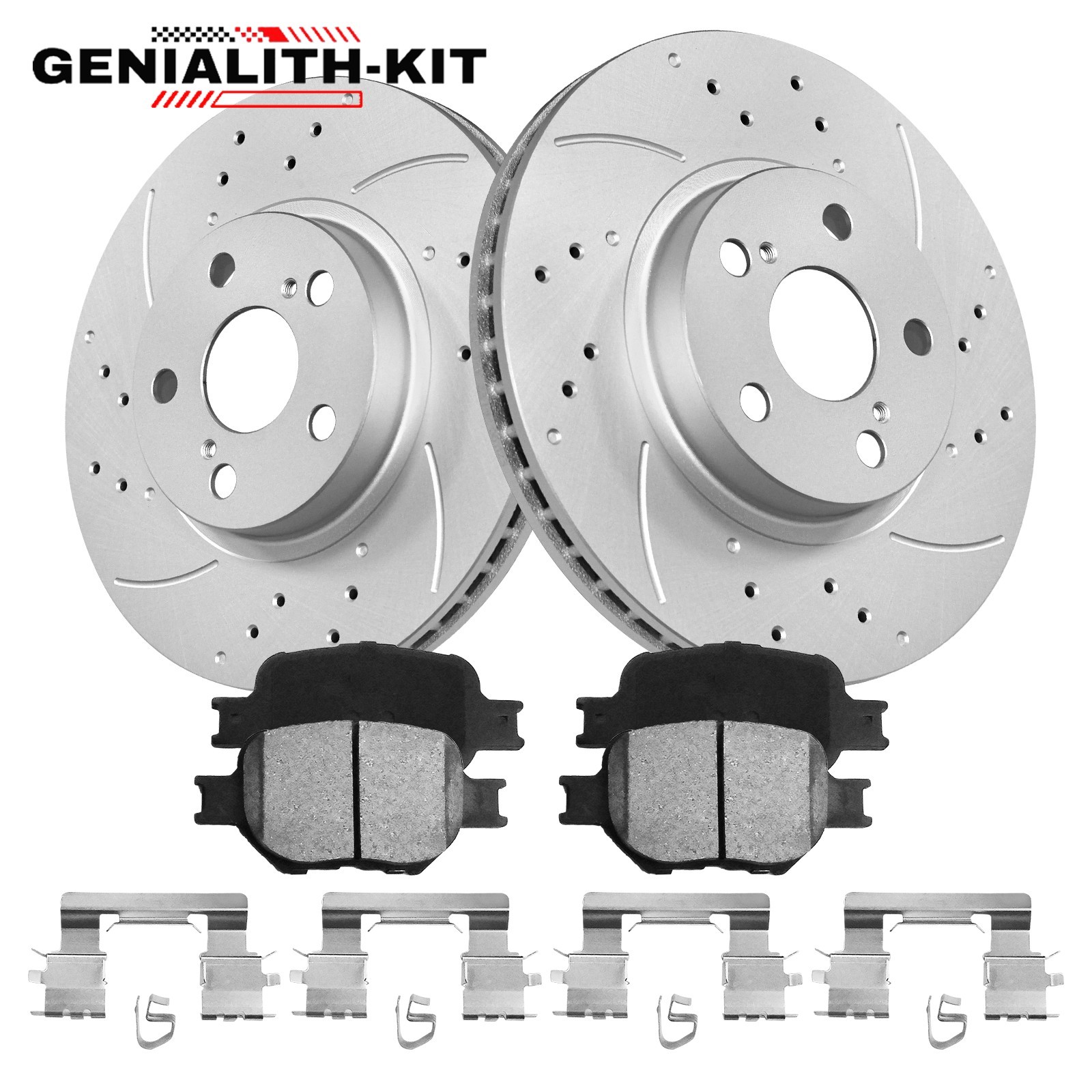 For Toyota Celica 2000 – 2005 Front Drilled Slotted Rotors + Ceramic Brake Pads