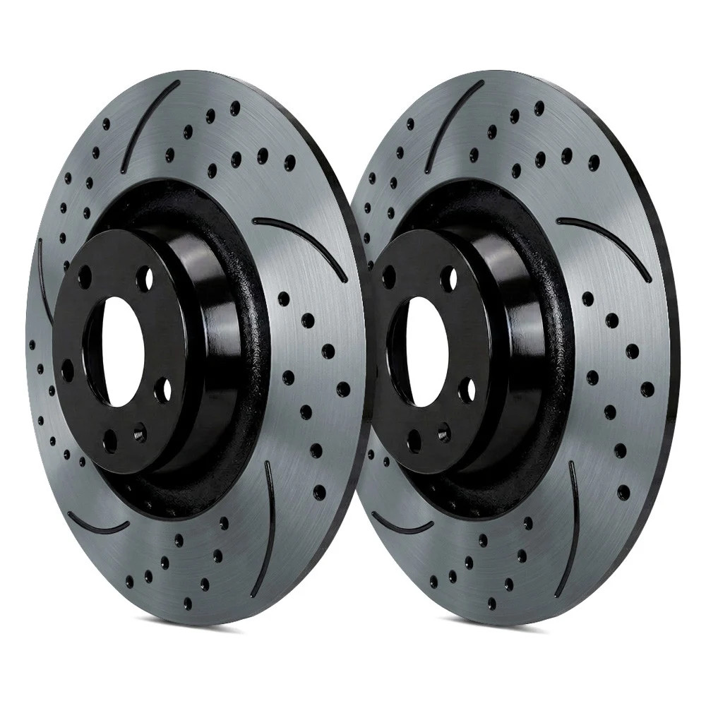 SP Performance S19-380-BP Double Drilled & Slotted 1-Piece Rear Brake Rotors