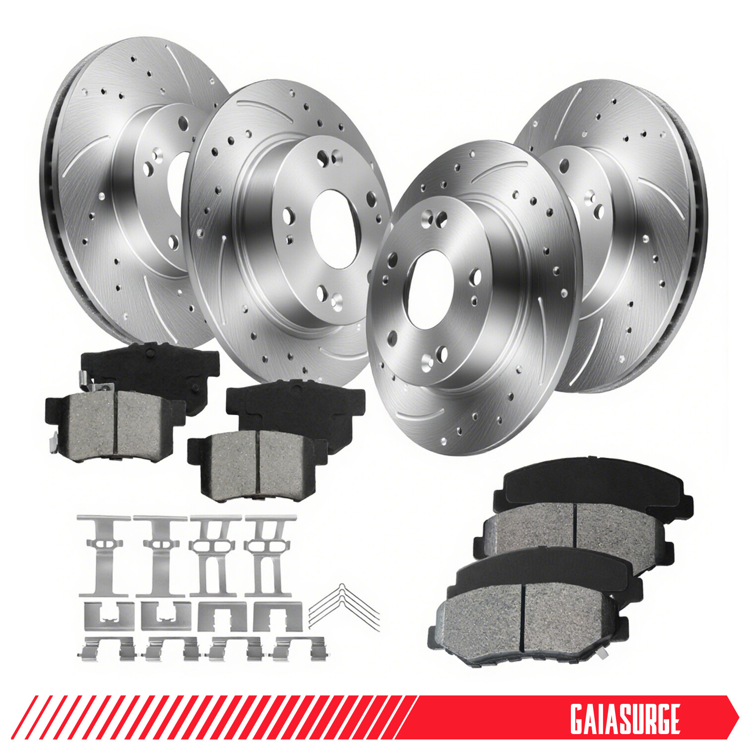 Front & Rear Brake Rotors + Ceramic Pads for Honda Civic 2013-2015 Acura ILX