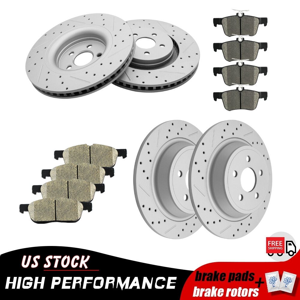Front Rear Brake Rotors + Ceramic Pads for Ford Edge Lincoln MKX 2016 – 2018