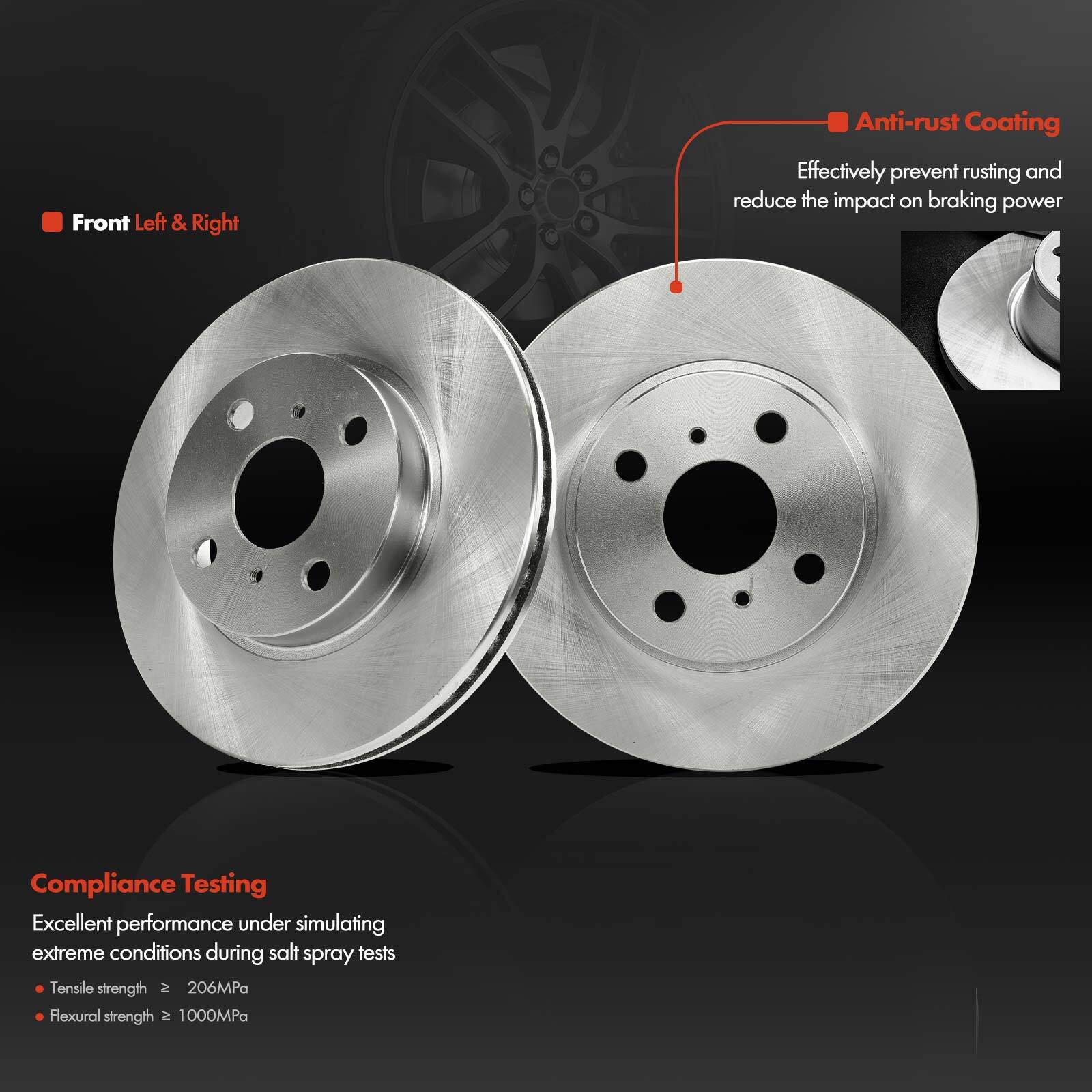 Front Disc Brake Rotor & Pad & Rear Brake Drum & Shoe for Toyota Yaris 2007-2014