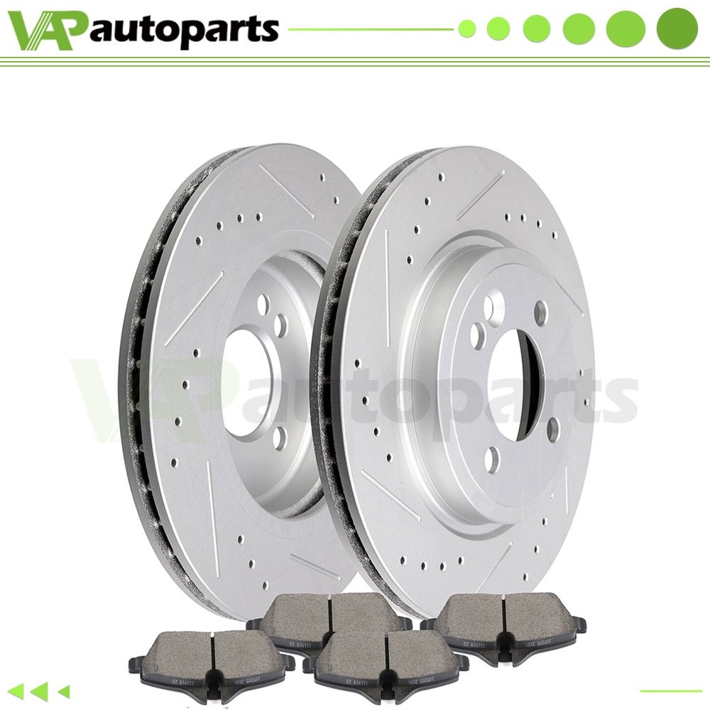 Front Brake Rotors Discs and Ceramic Pads For Mini Cooper John Drilled 276 mm