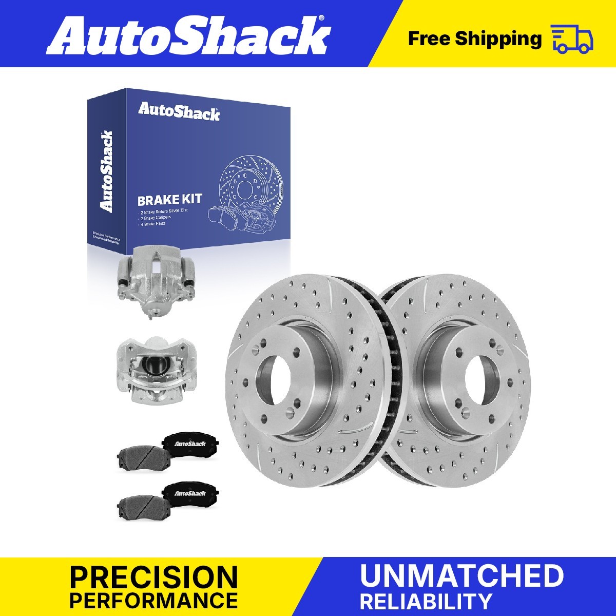 Front Drilled Slotted Brake Rotors Pads Calipers for Hyundai, Tucson 2010-2015