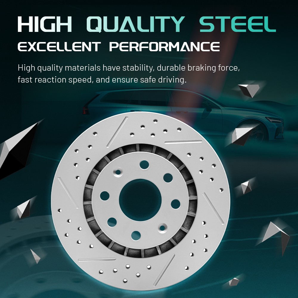 Front+Rear Disc Brake Rotors Ceramic Pads for 20-23 Ford Explorer Limited Hybrid