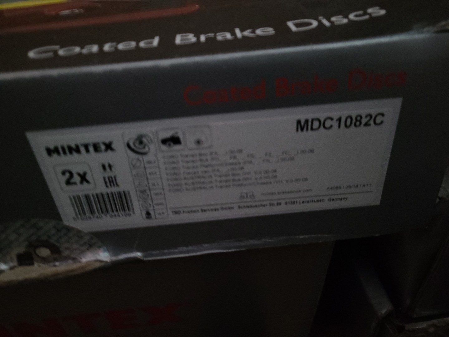 Mintex MDC1082C Front Brake Discs Ford Transit