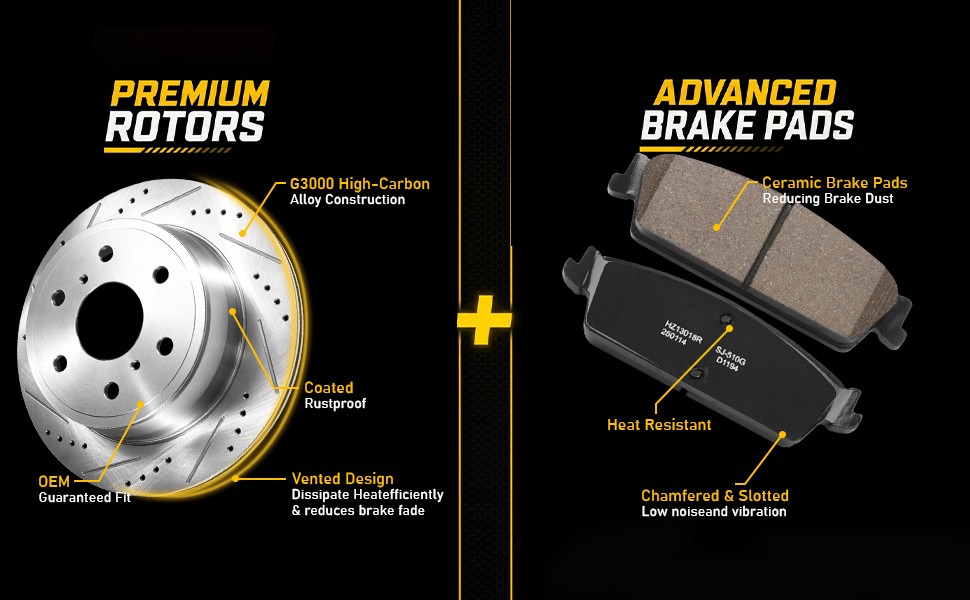 Brake Pad & Rotor Kit Front Rear Fits Chevy Tahoe Silverado GMC Sierra 1500 Yuko