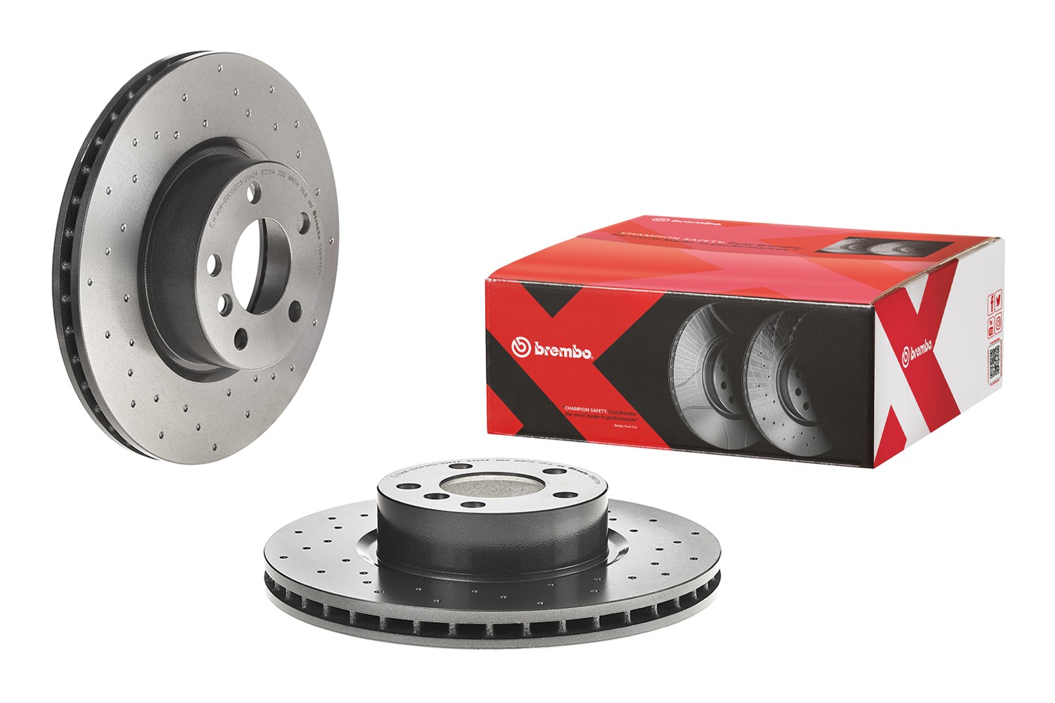 Brembo Xtra Front X-Drilled Coated 328mm Brake Disc Rotor For BMW F25 F26 X3 X4