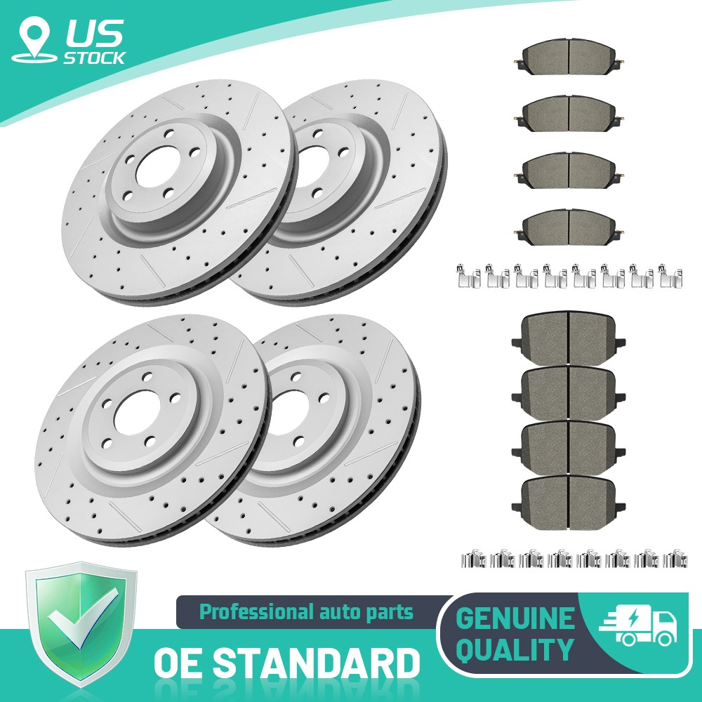 Front+Rear Disc Brake Rotors Ceramic Pads for 20-23 Ford Explorer Limited Hybrid