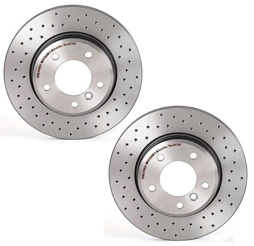 Brembo Xtra Pair Set 2 Front Drilled Brake Disc Rotors For BMW E36 E46 E85 3 Z