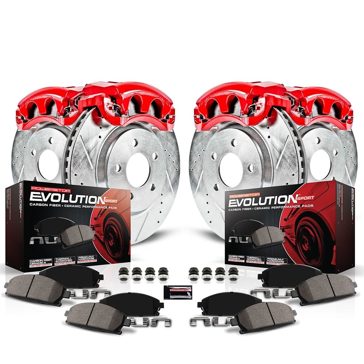 Powerstop 280mm Front 258mm Rear Brake Discs Calipers Pads Kit for 2001 Sentra
