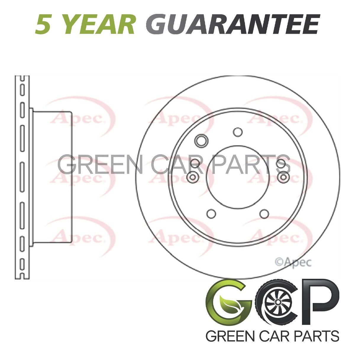 Brake Disc Rear GCP Fits Kia Sorento 2002-2009 2.4 2.5 CRDi 3.5 584113E300