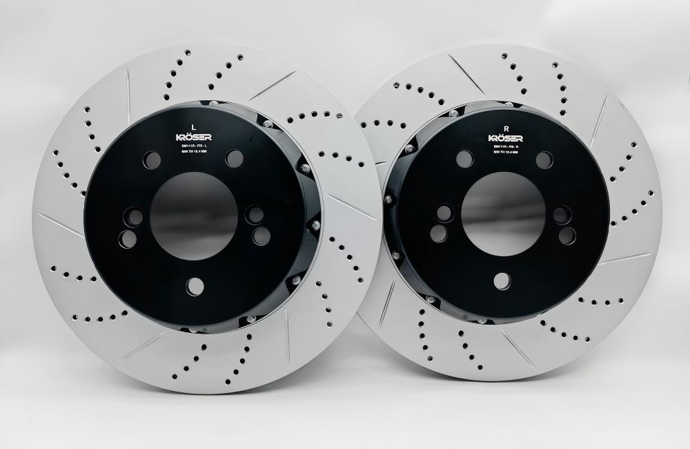 Pair Two Pieces Fixed Front Disc Brake Rotor For BMW M3(2001-2006) M5(2000-2003)