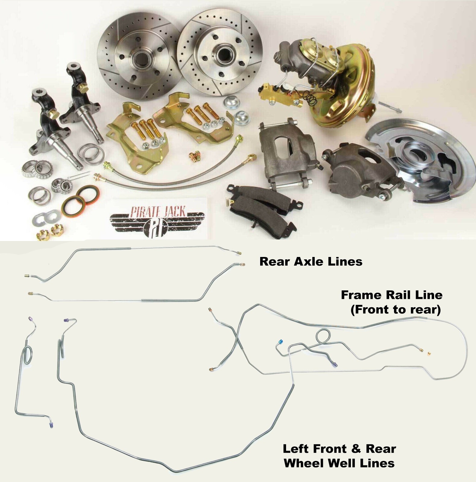 1967-68-69 Camaro / Firebird Power Disc Brake Conversion Kit w/ full Line Kit