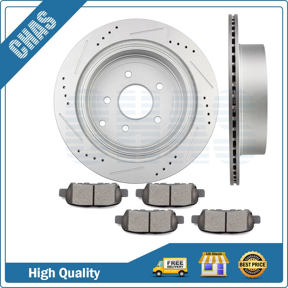Rear Brake Ceramic Pads And Rotors For Infiniti Q50 Q60 Q70 FX35 Q70L QX60 Kit