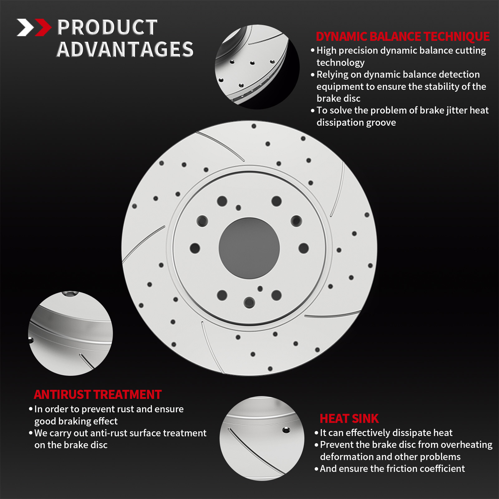 Front Slotted Rotors Brake Ceramic Pads Discs Kits for MKZ Mazda 6 Ford Fusion