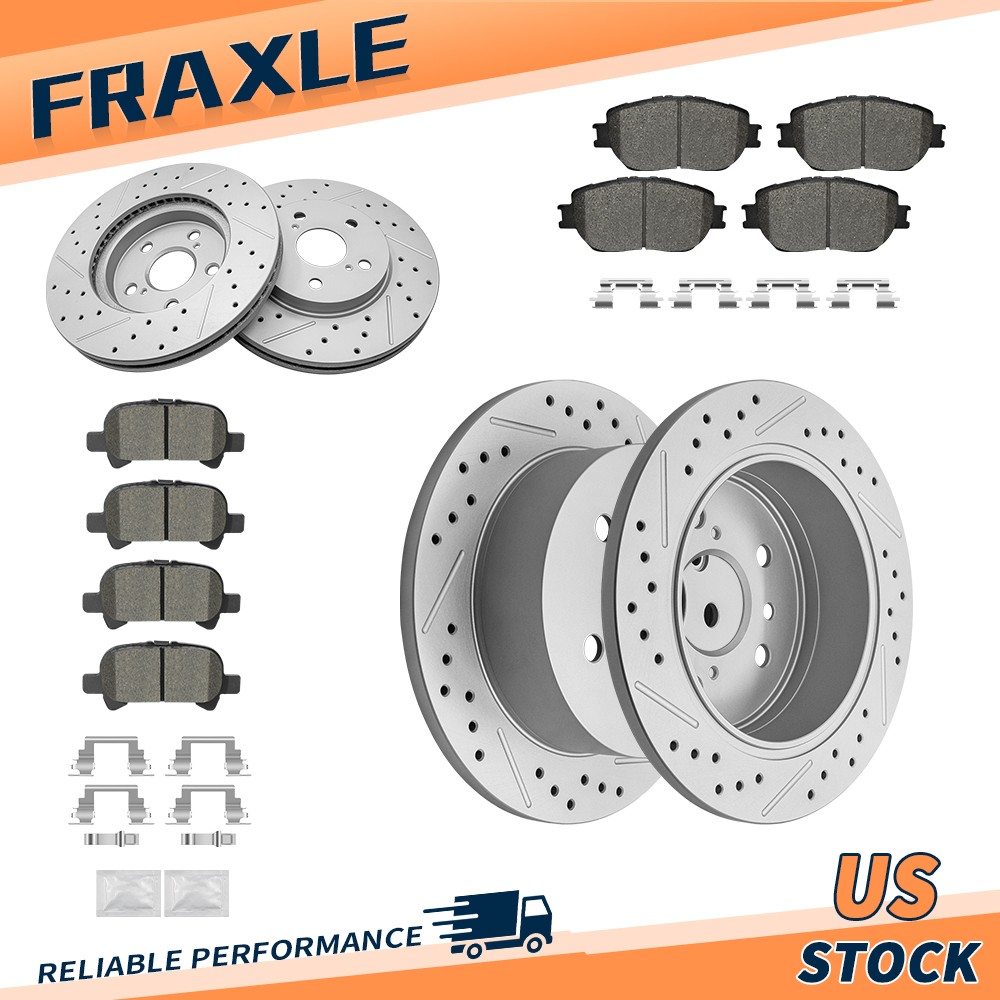 Front & Rear DISC Brake Rotors Ceramic Pads Kit for 2002-2004 Toyota Camry