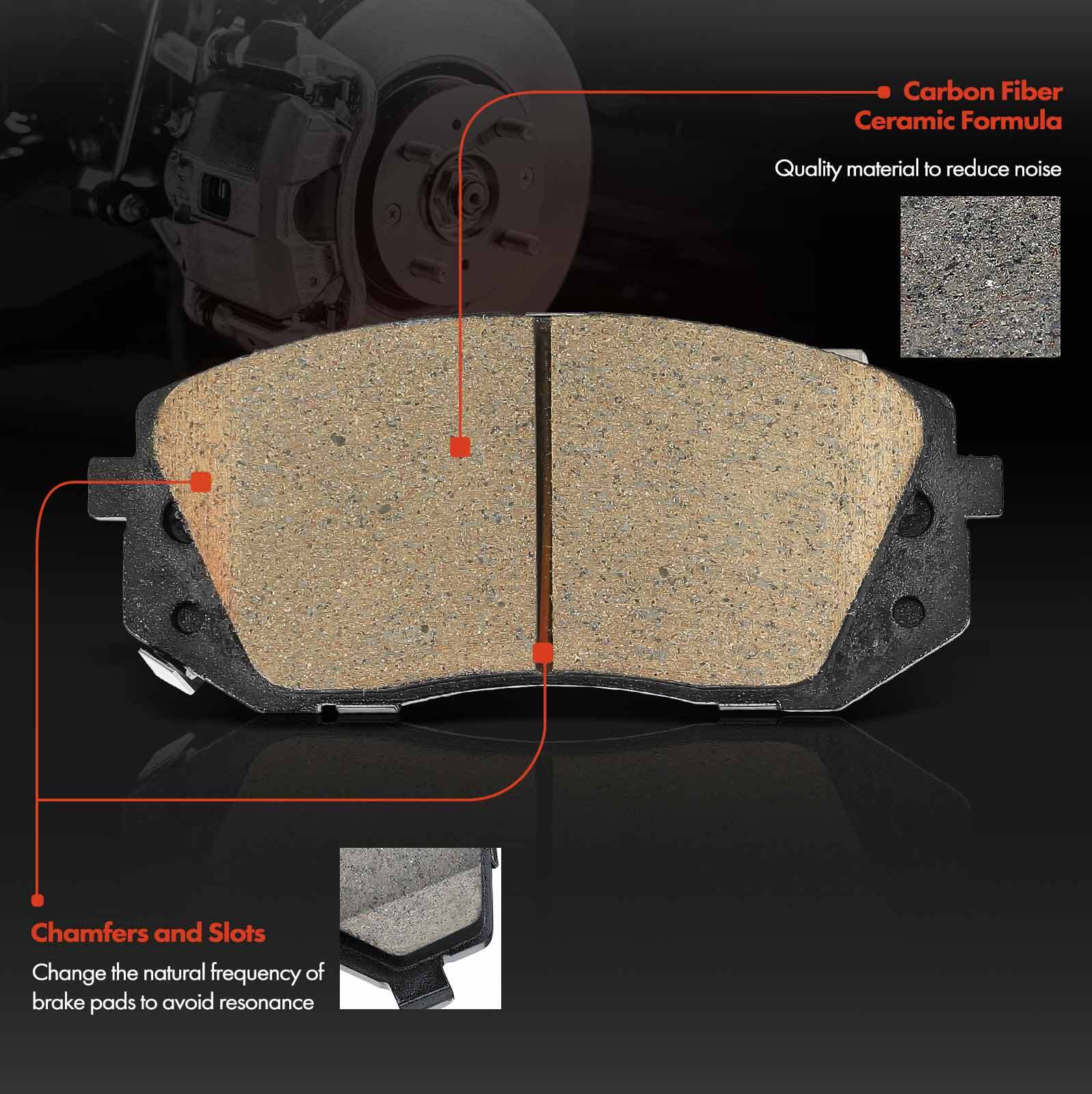 6x Front Drilled Brake Rotors & Brake Pads for Hyundai Sonata 15-19 Kia Optima
