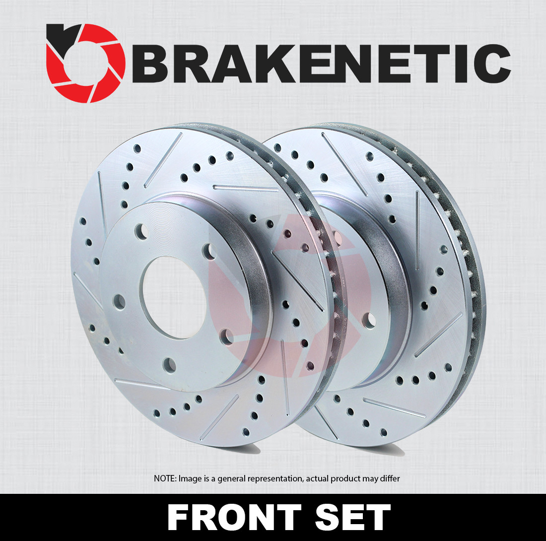 FRONT SET BRAKENETIC Sport Drill Slot Brake Disc Rotors BNS52015.DS