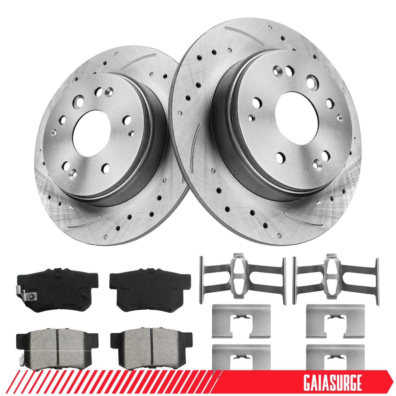 Rear Disc Rotors + Ceramic Brake Pads for 2004-2008 Acura TL Base Sedan