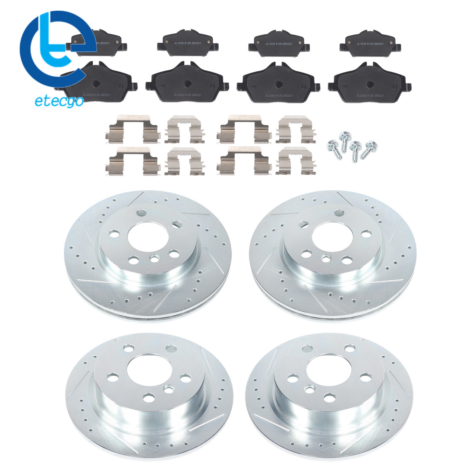 For Mini Cooper F56/F57 2015-2016 L3 1.5L Drilled Brake Rotor & Brake Pads