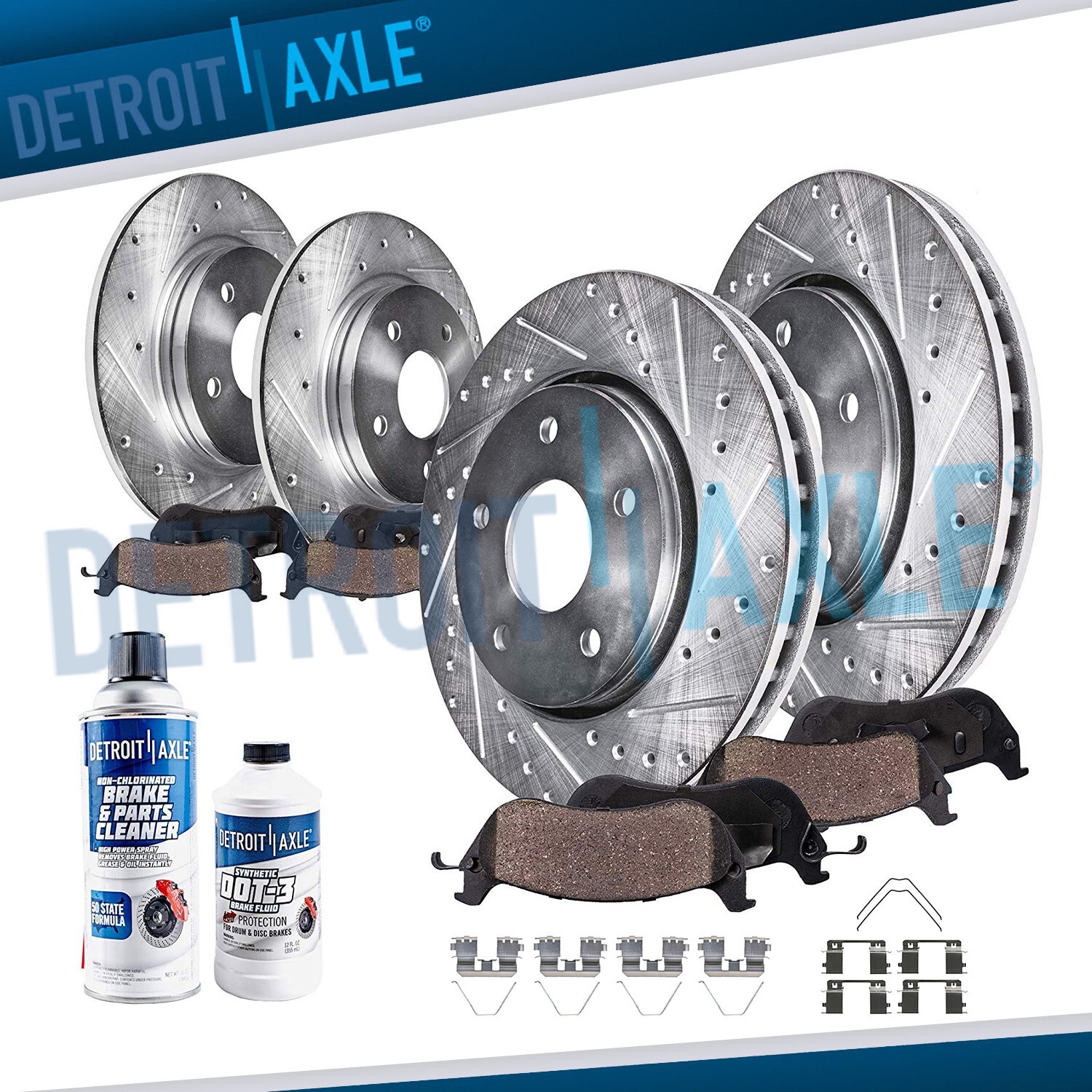 10pc Front Rear Drilled Brake Rotors Brake Pads Kit for 2016 2017 Honda Accord