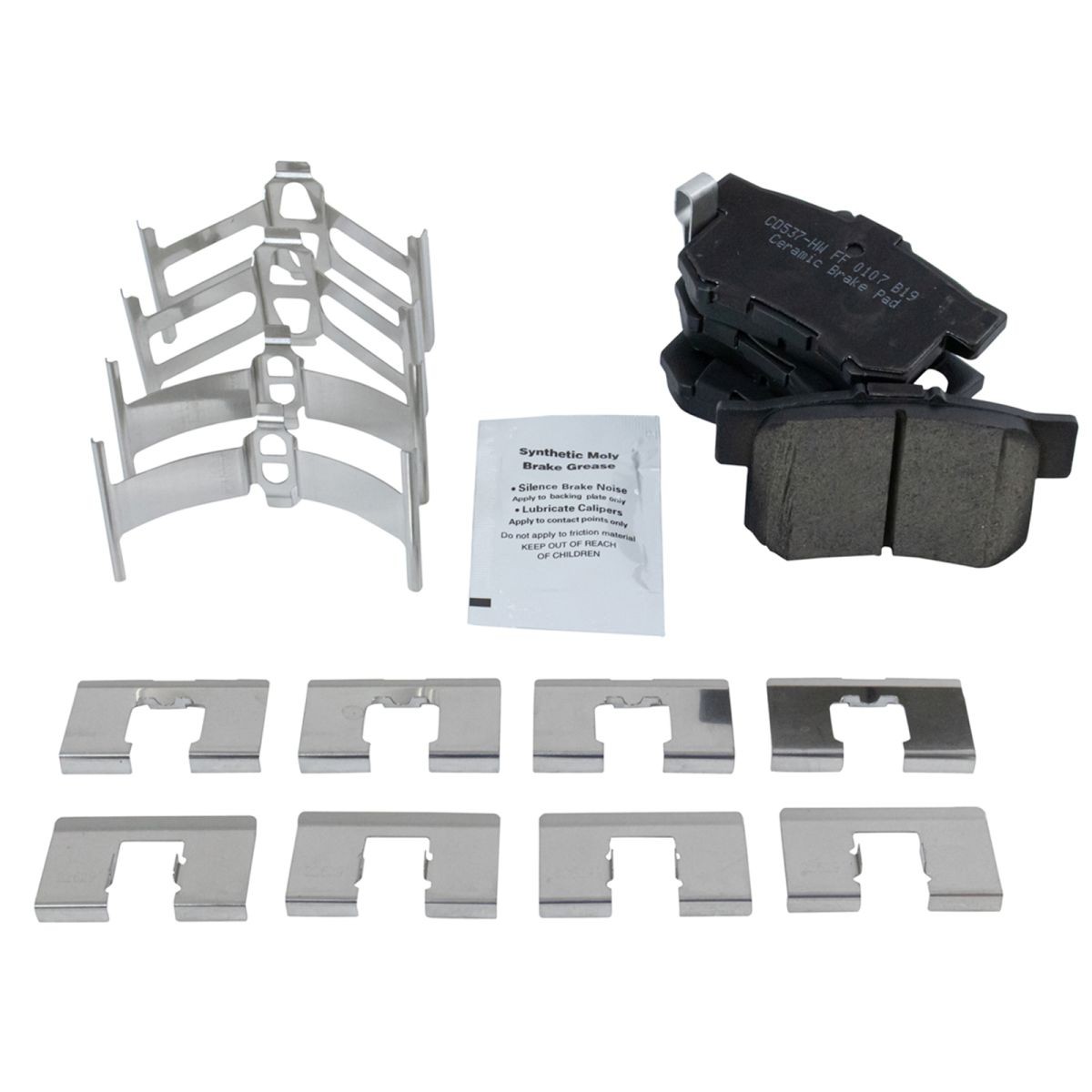 TRQ Performance Drilled Slotted Rotor & Ceramic Brake Pad Front & Rear Kit