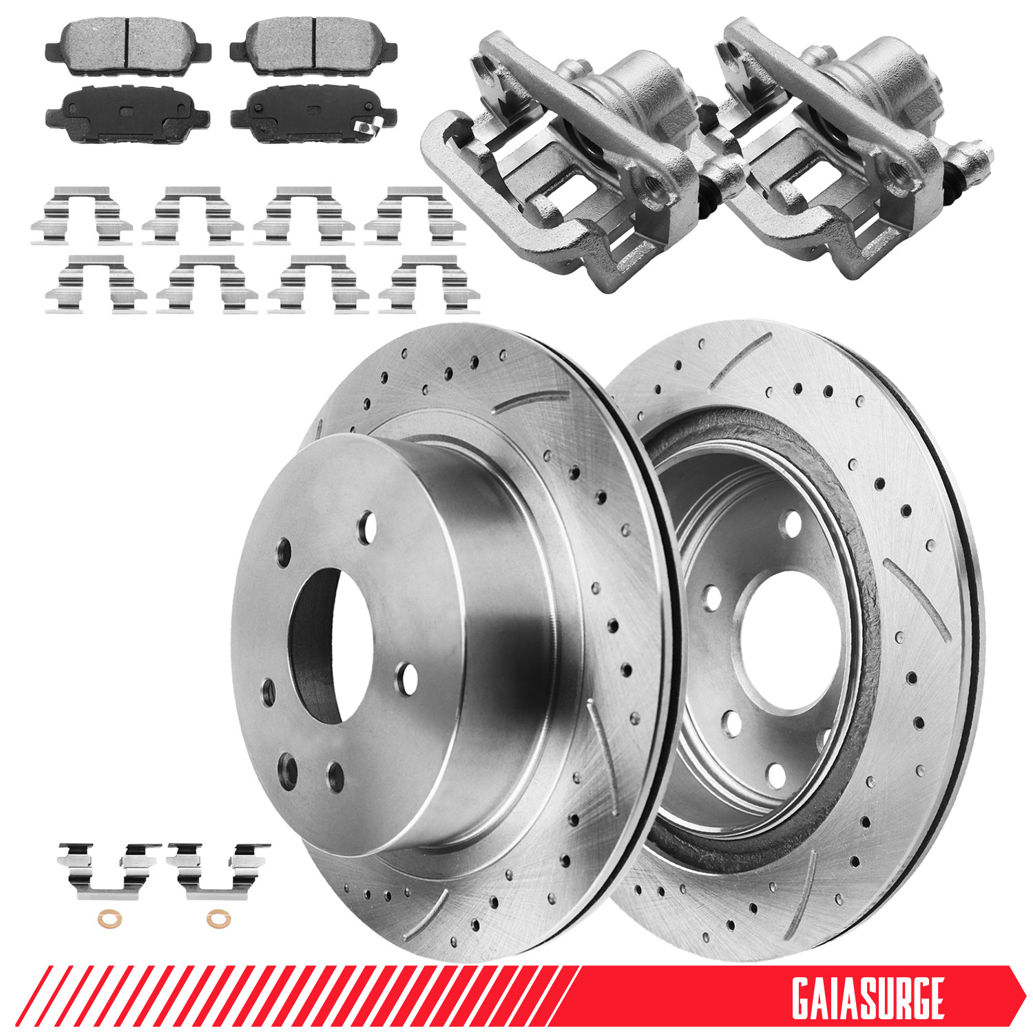 11.5 in Rear Brake Disc Rotors Pads & Calipers for Nissan Rogue Rogue Select